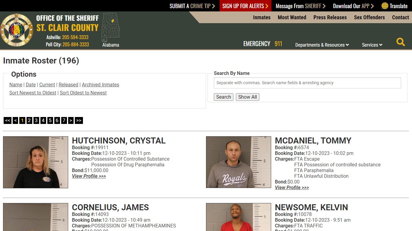 Inmate Roster - Current Inmates Booking Date Descending - St. Clair ...